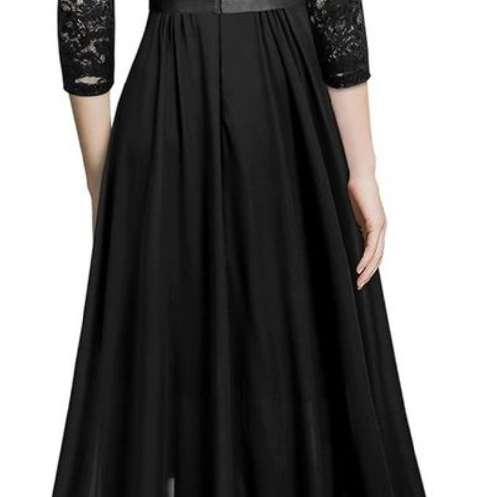 NWT Miusol Women's Elegant Lace Ruffle Split Hem Maxi Dress Size XXL - Picture 6 of 7